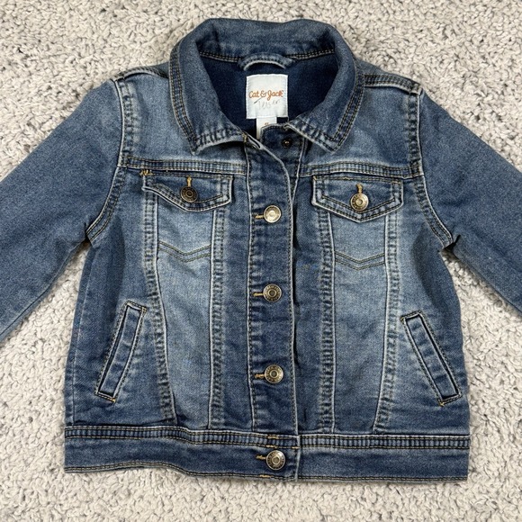 Cat & Jack 3T Jean Jacket Denim Girls Toddler - Picture 6 of 16